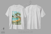 تیشرت سفید طرح دار کاستاریکا، تزئینی اثر اولا هوپ تراول پوسترز | فروشگاه ایماژ