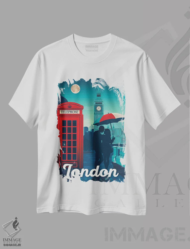 تیشرت سفید طرح دار لندن انگلستان بیگ بن، هنر دیجیتال اثر اولا هوپ تراول پوسترز | فروشگاه ایماژ