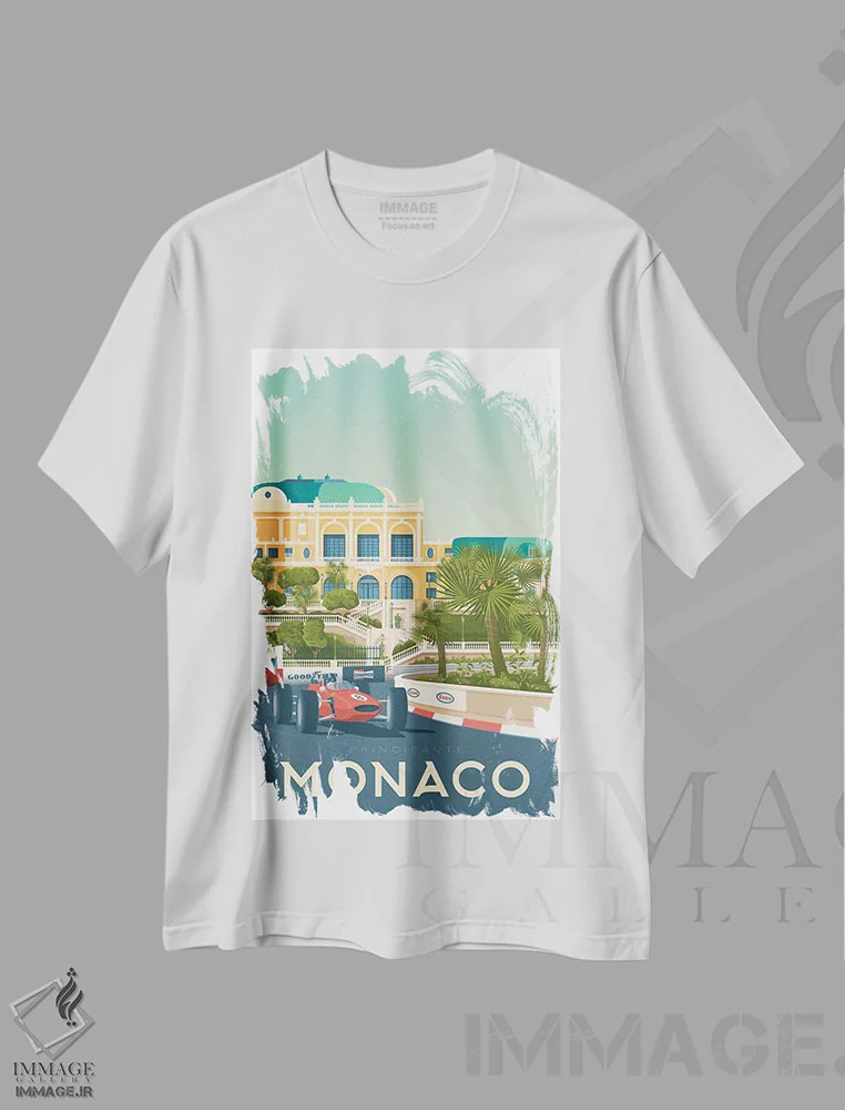 تیشرت سفید طرح دار مارسی پرووانس فرانسه، هنر دیجیتال اثر اولا هوپ تراول پوسترز | immage.ir
