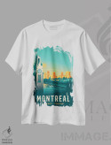 تیشرت سفید طرح دار مونترال برج ساعت کبک کانادا، هنر دیجیتال اثر اولا هوپ تراول پوسترز | immage.ir