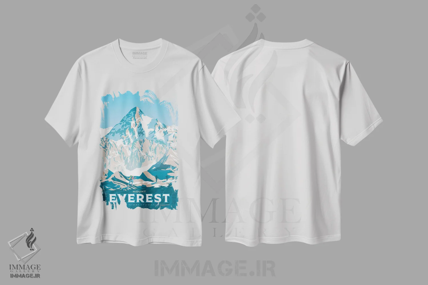 تیشرت سفید طرح دار کوه اورست هیمالیا آسیا، هنر دیجیتال اثر اولا هوپ تراول پوسترز | فروشگاه ایماژ