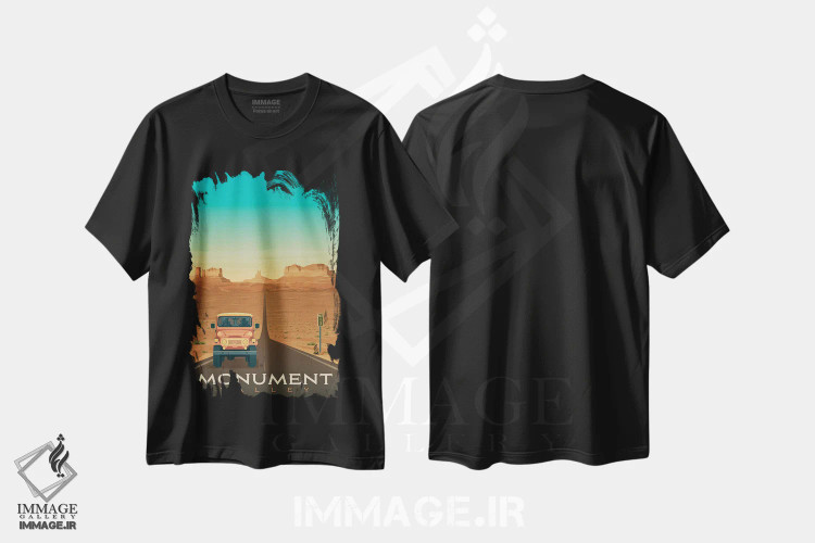 تیشرت مشکی طرح دار پارک ملی دره مونومنت ایالات متحده، هنر دیجیتال اثر اولا هوپ تراول پوسترز | immage.ir