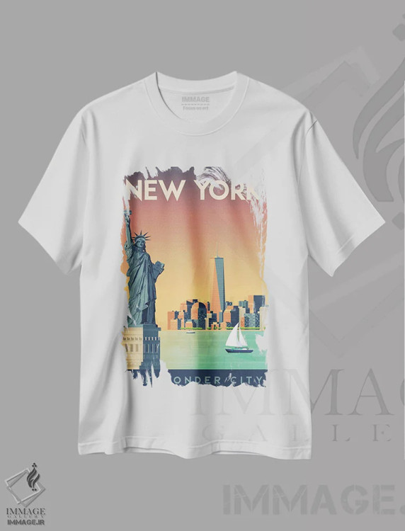 تیشرت سفید طرح دار نیویورک مجسمه آزادی ایالات متحده، هنر دیجیتال اثر اولا هوپ تراول پوسترز | immage.ir