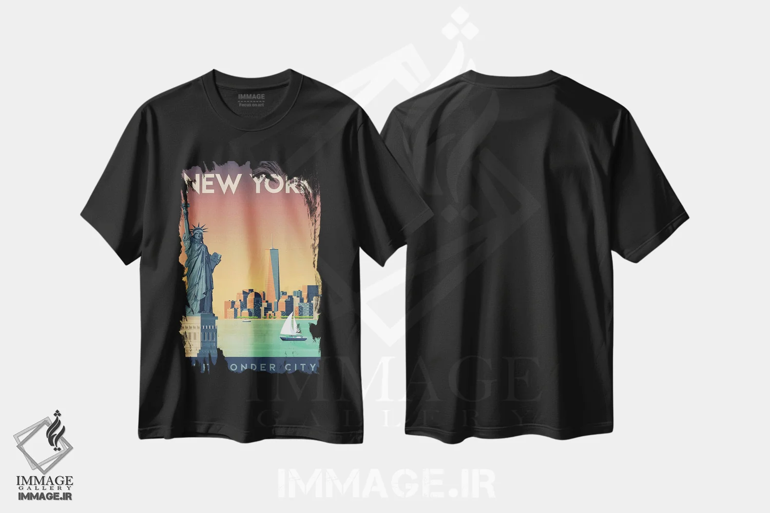 تیشرت مشکی طرح دار نیویورک مجسمه آزادی ایالات متحده، هنر دیجیتال اثر اولا هوپ تراول پوسترز | فروشگاه ایماژ