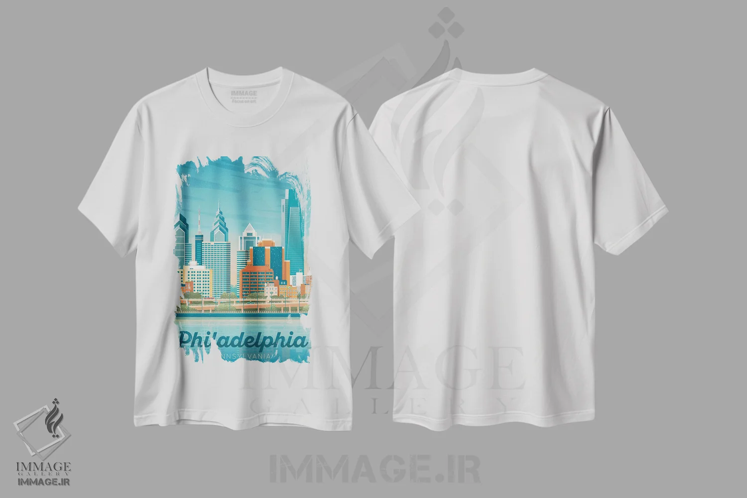 تیشرت سفید طرح دار فیلادلفیا پنسیلوانیا ایالات متحده، هنر دیجیتال اثر اولا هوپ تراول پوسترز | immage.ir