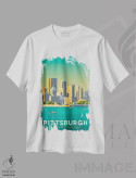 تیشرت سفید طرح دار پیتسبرگ پنسیلوانیا ایالات متحده، هنر دیجیتال اثر اولا هوپ تراول پوسترز | فروشگاه ایماژ