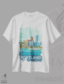تیشرت سفید طرح دار پورتلند اورگن ایالات متحده، هنر دیجیتال اثر اولا هوپ تراول پوسترز | immage.ir