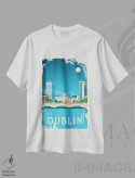 تیشرت سفید طرح دار دوبلین ایرلند، تزئینی اثر اولا هوپ تراول پوسترز | فروشگاه ایماژ