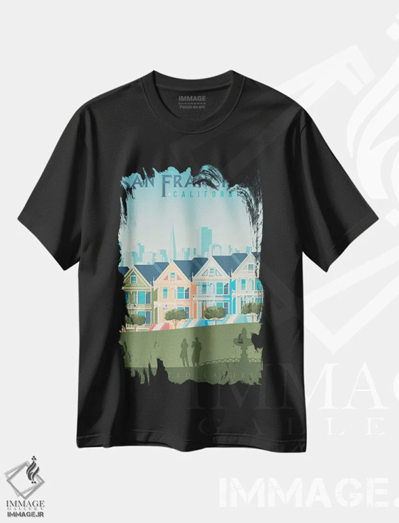 تیشرت مشکی طرح دار آثار اولا هوپ تراول پوسترز - فروشگاه ایماژ