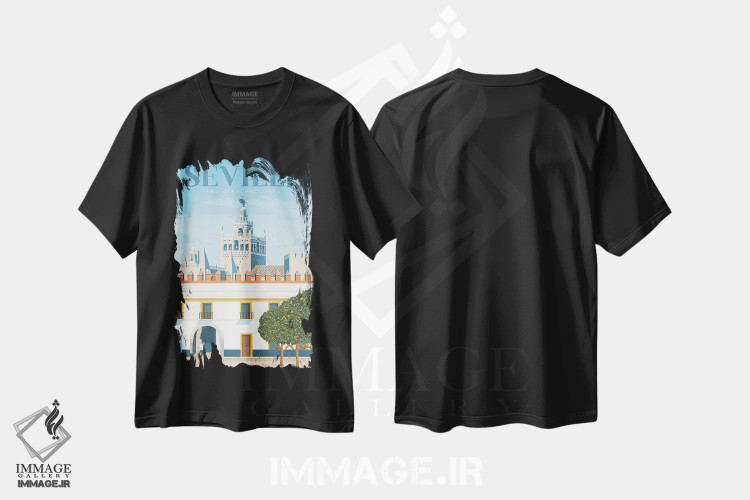 تیشرت مشکی طرح دار سویا خیرالدا آندلس اسپانیا، هنر دیجیتال اثر اولا هوپ تراول پوسترز | فروشگاه ایماژ