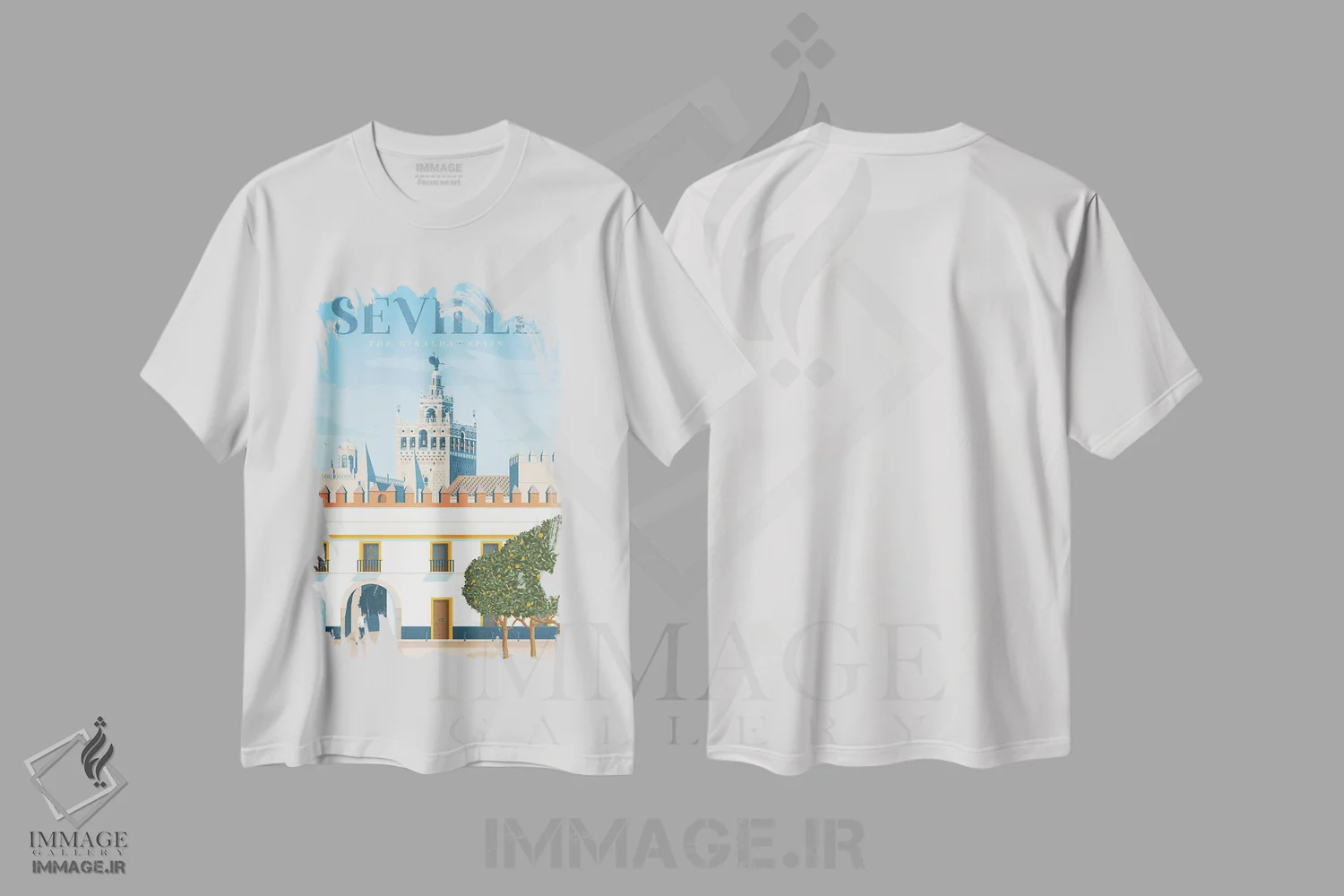 تیشرت سفید طرح دار سویا خیرالدا آندلس اسپانیا، هنر دیجیتال اثر اولا هوپ تراول پوسترز | immage.ir