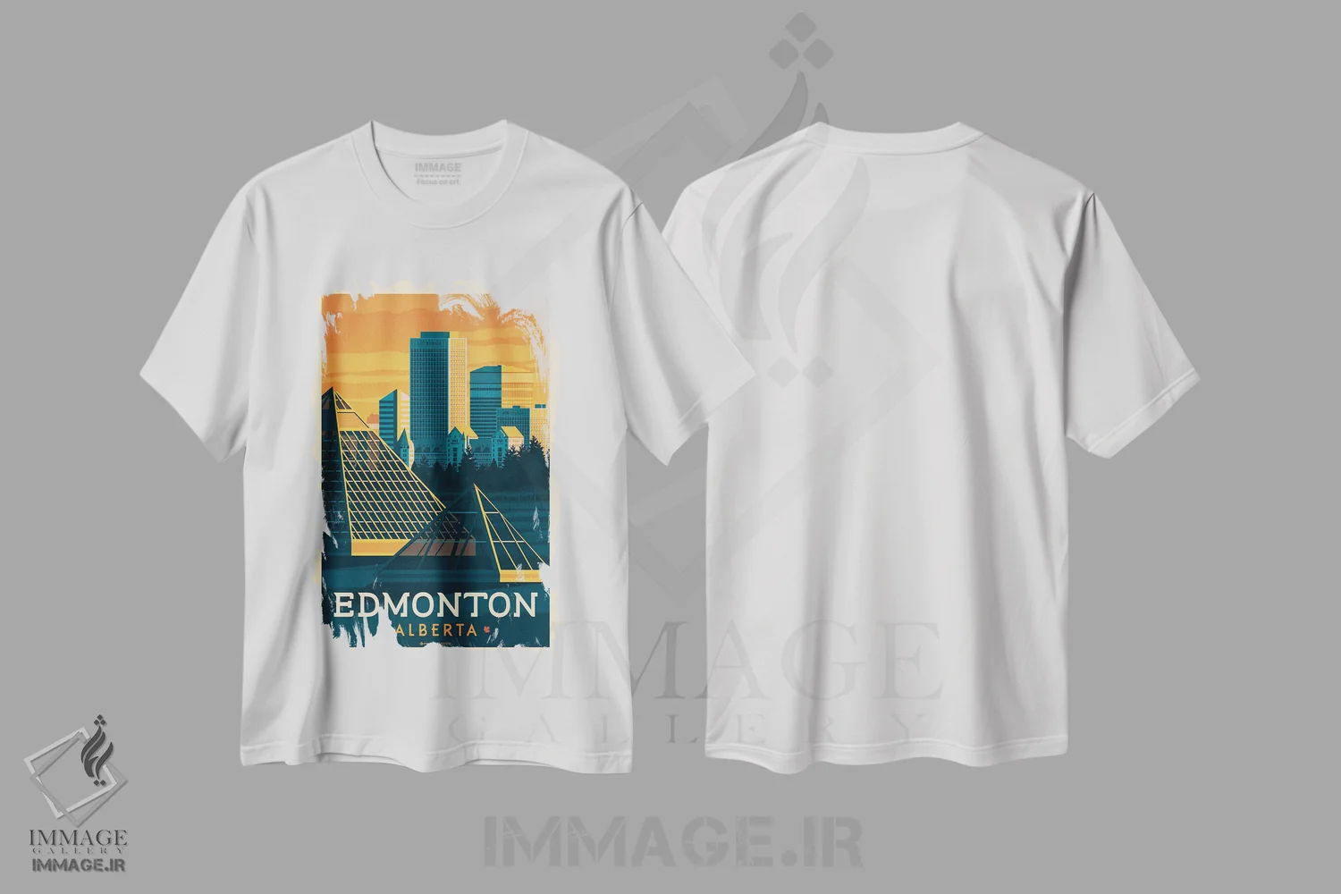 تیشرت سفید طرح دار ادمونتون کانادا، تزئینی اثر اولا هوپ تراول پوسترز | immage.ir