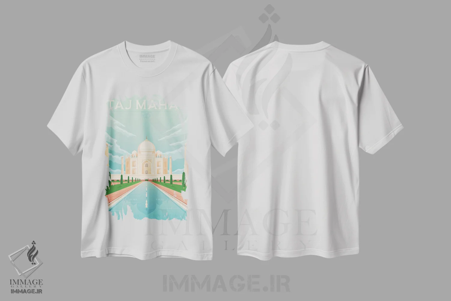 تیشرت سفید طرح دار تاج محل آگره هند آسیا، هنر دیجیتال اثر اولا هوپ تراول پوسترز | immage.ir