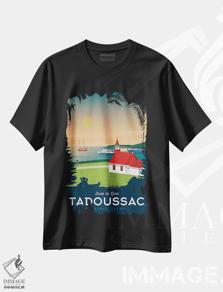 تیشرت مشکی طرح دار تادوساک کبک کانادا، هنر دیجیتال اثر اولا هوپ تراول پوسترز | immage.ir