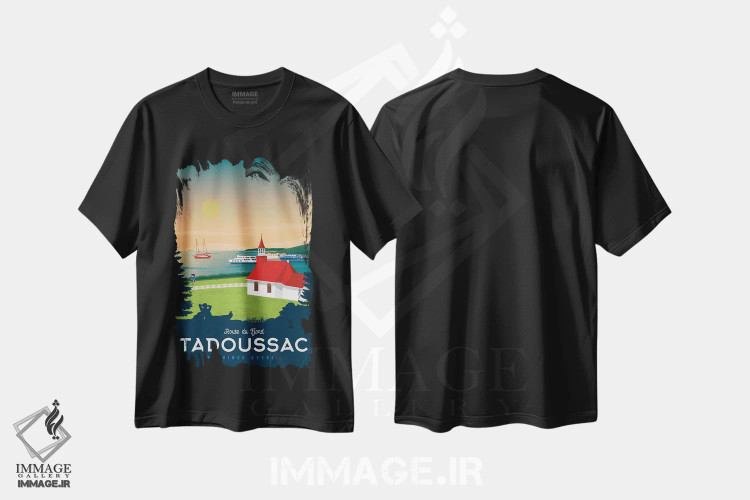 تیشرت مشکی طرح دار تادوساک کبک کانادا، هنر دیجیتال اثر اولا هوپ تراول پوسترز | immage.ir