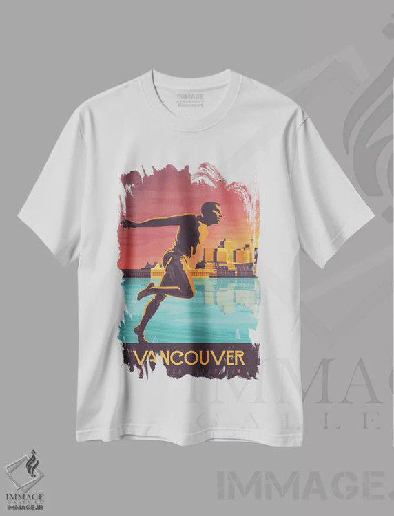 تیشرت سفید طرح دار ونکوور کانادا، هنر دیجیتال اثر اولا هوپ تراول پوسترز | immage.ir