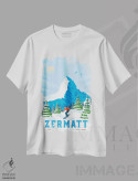 تیشرت سفید طرح دار زرمات ماترهورن سوئیس، هنر دیجیتال اثر اولا هوپ تراول پوسترز | immage.ir