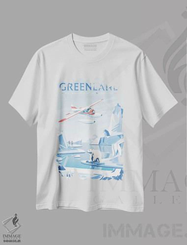 تیشرت سفید طرح دار گرینلند دانمارک، هنر دیجیتال اثر اولا هوپ تراول پوسترز | فروشگاه ایماژ