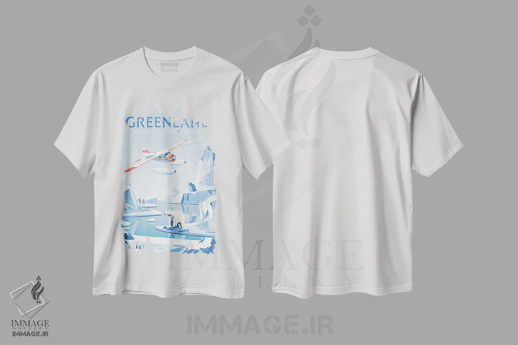 تیشرت سفید طرح دار گرینلند دانمارک، هنر دیجیتال اثر اولا هوپ تراول پوسترز | فروشگاه ایماژ