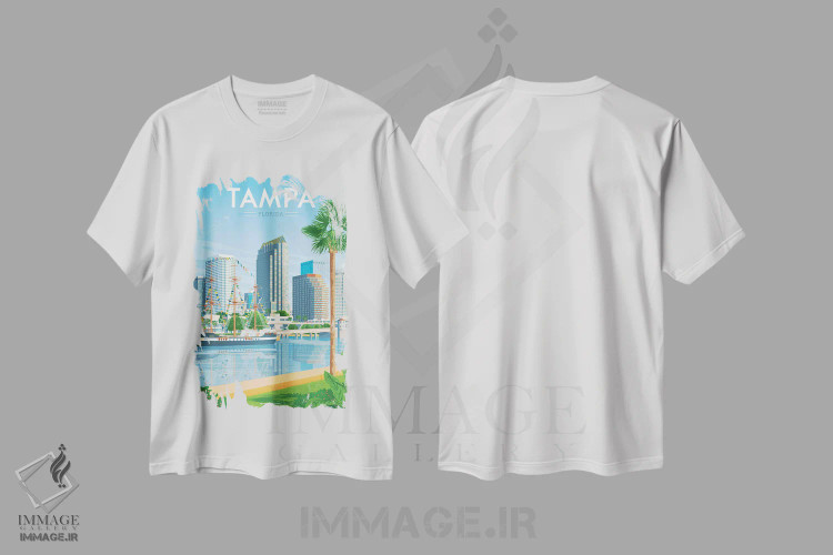 تیشرت سفید طرح دار تمپا فلوریدا ایالات متحده، هنر دیجیتال اثر اولا هوپ تراول پوسترز | immage.ir