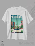 تیشرت سفید طرح دار هلیفاکس کانادا، تزئینی اثر اولا هوپ تراول پوسترز | immage.ir