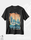 تیشرت مشکی طرح دار پوستر سفر آتلانتا جورجیا، تزئینی اثر اولا هوپ تراول پوسترز | فروشگاه ایماژ