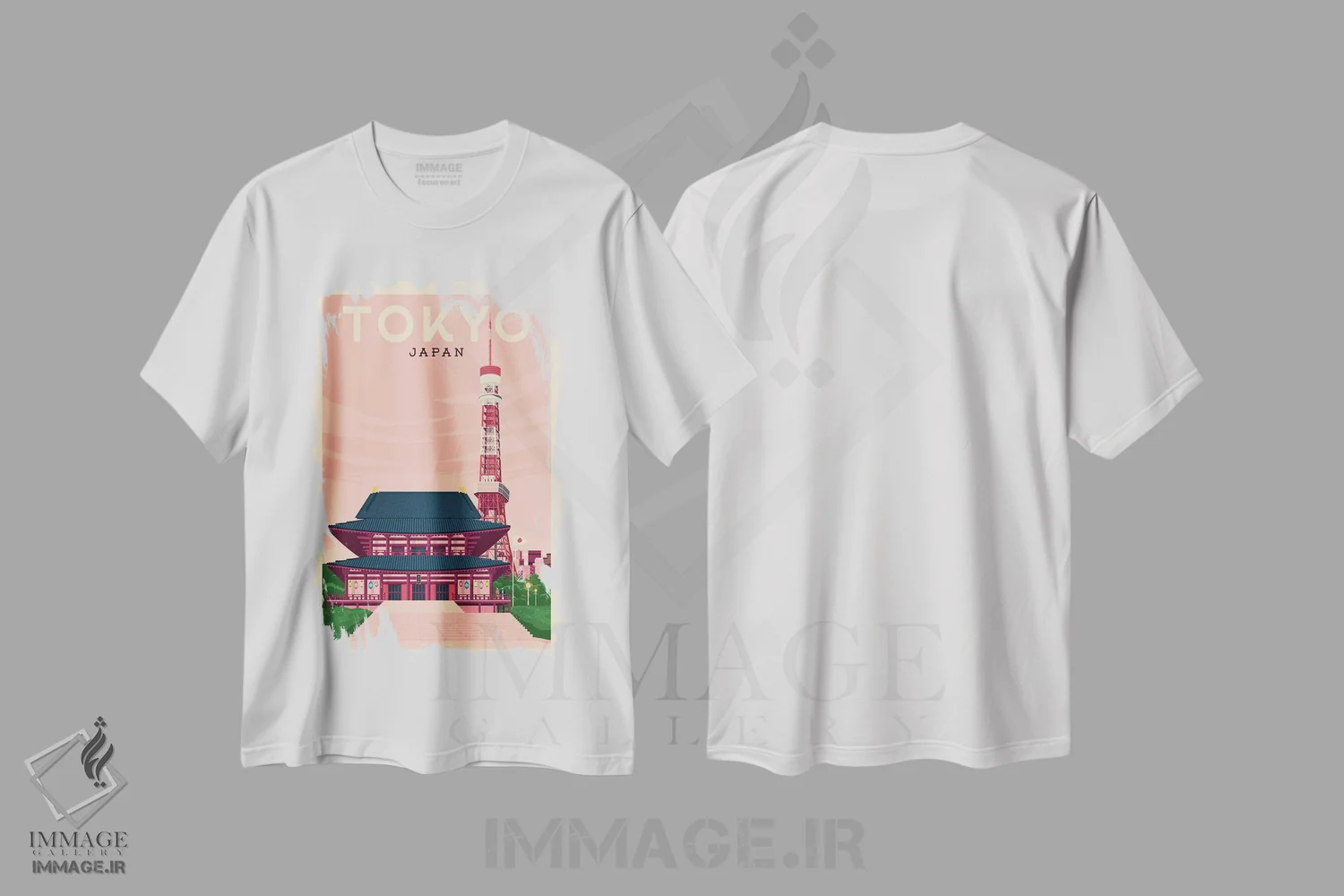 تیشرت سفید طرح دار پوستر سفر توکیو ژاپن، تزئینی اثر اولا هوپ تراول پوسترز | immage.ir