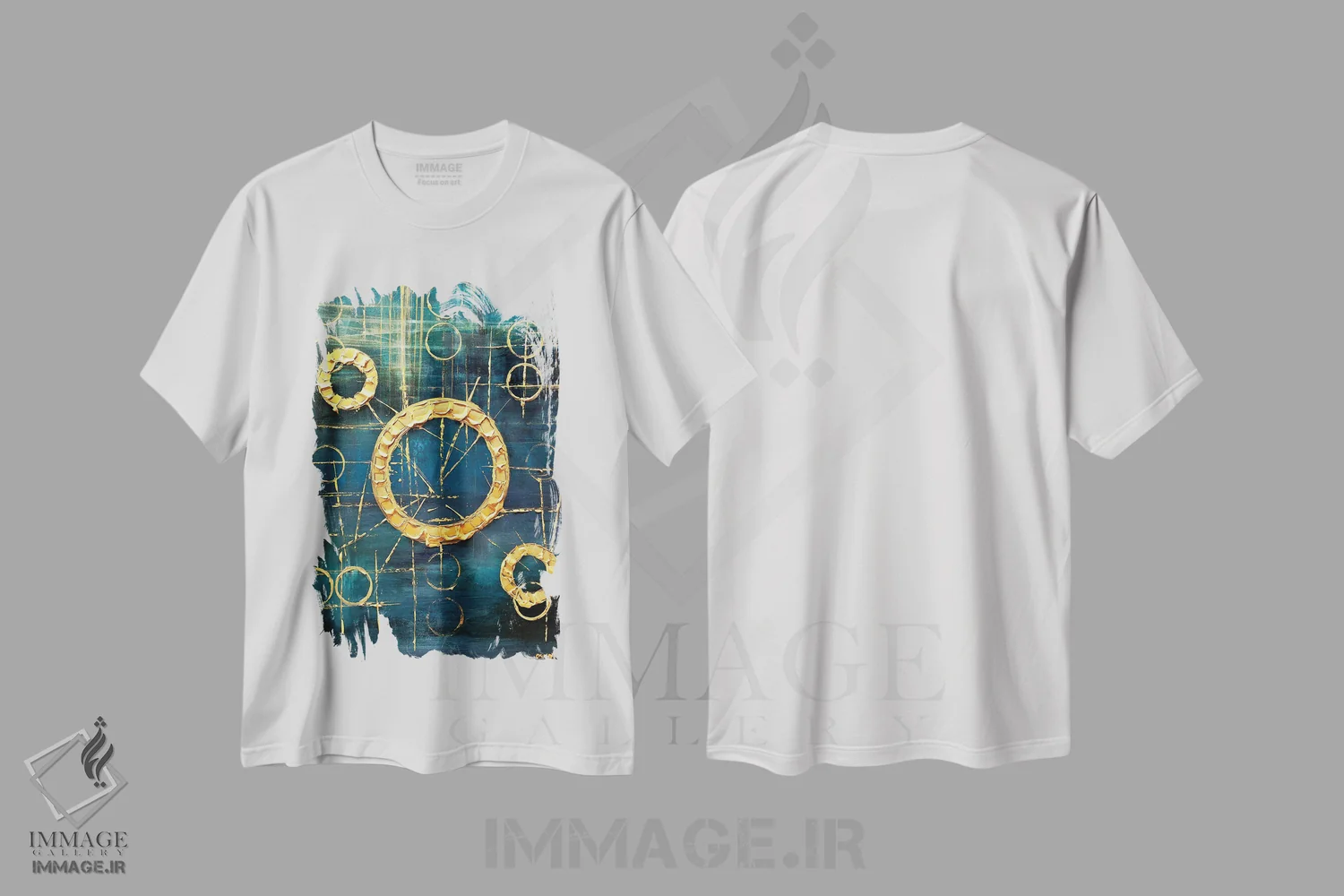 تیشرت سفید طرح دار ناوگان صورت فلکی، آبستره اثر اوسنات تزدک | immage.ir