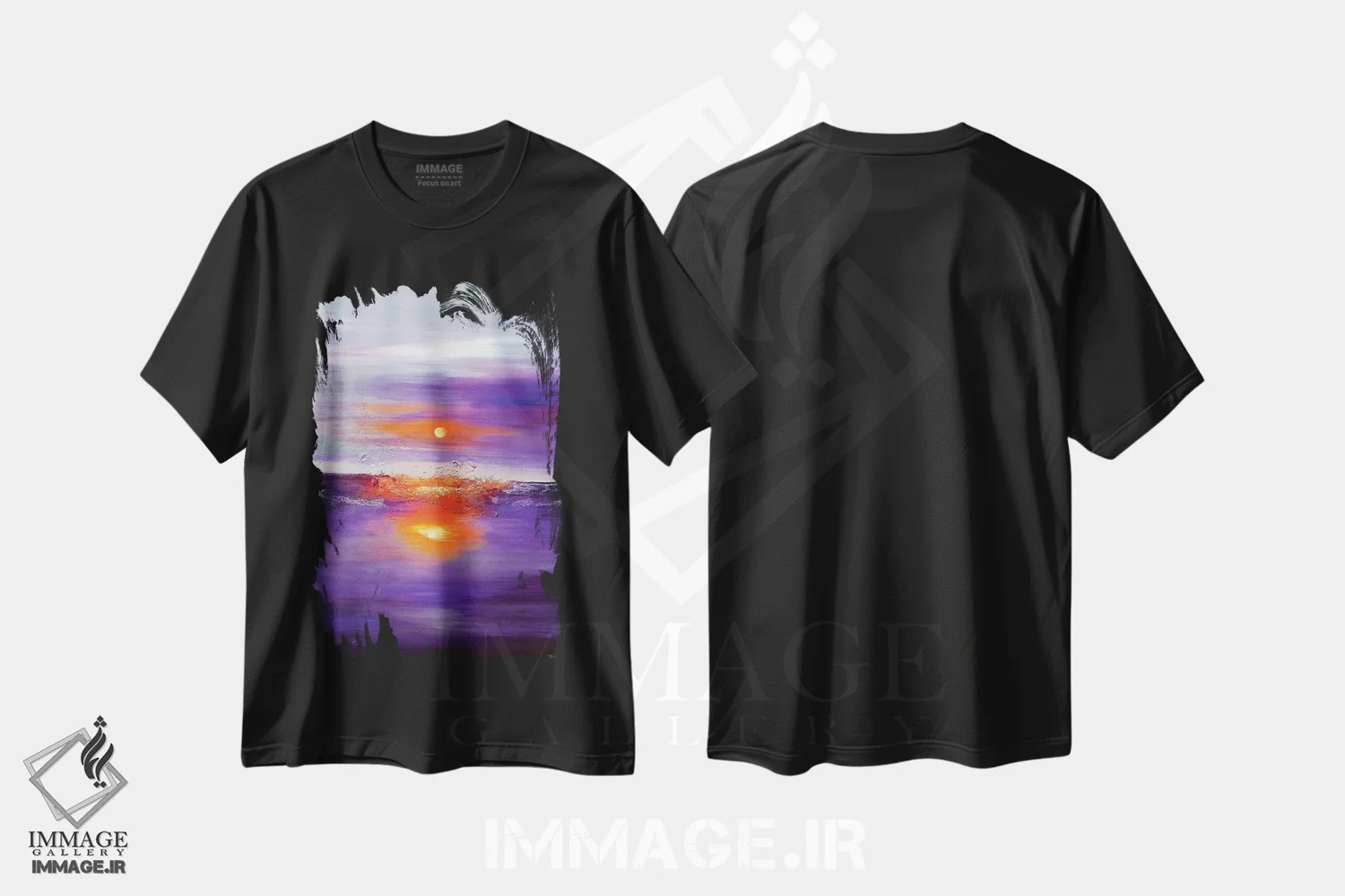 تیشرت مشکی طرح دار غروب بنفش، دکور معاصر اثر اوسنات تزدک | immage.ir