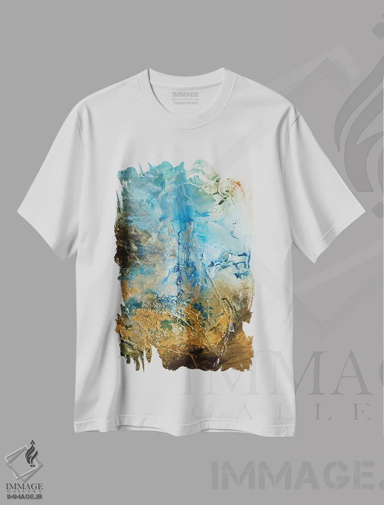 تیشرت سفید طرح دار سیاره طلایی اثر اوسنات تزدک | فروشگاه ایماژ