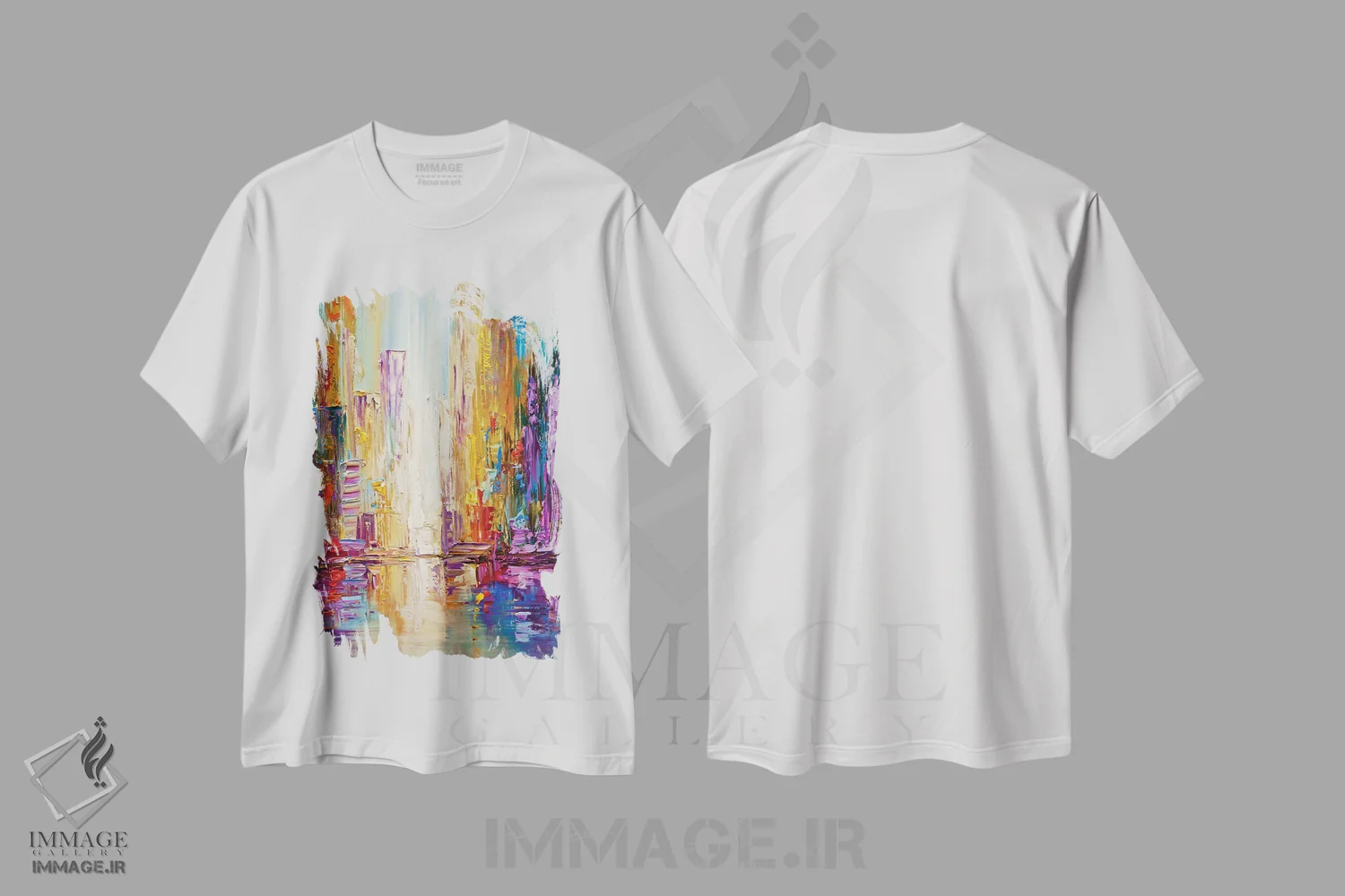 تیشرت سفید طرح دار بانکوک، دکور معاصر اثر اوسنات تزدک | فروشگاه ایماژ