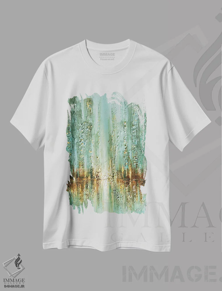 تیشرت سفید طرح دار راه رفتن زیر باران اثر اوسنات تزدک | immage.ir