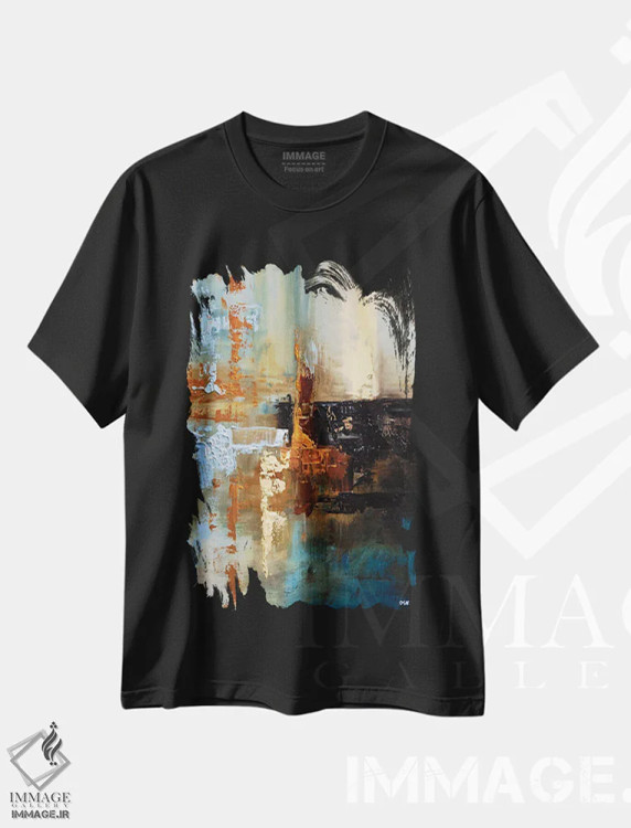 تیشرت مشکی طرح دار سپیده دم جدید اثر اوسنات تزدک | فروشگاه ایماژ