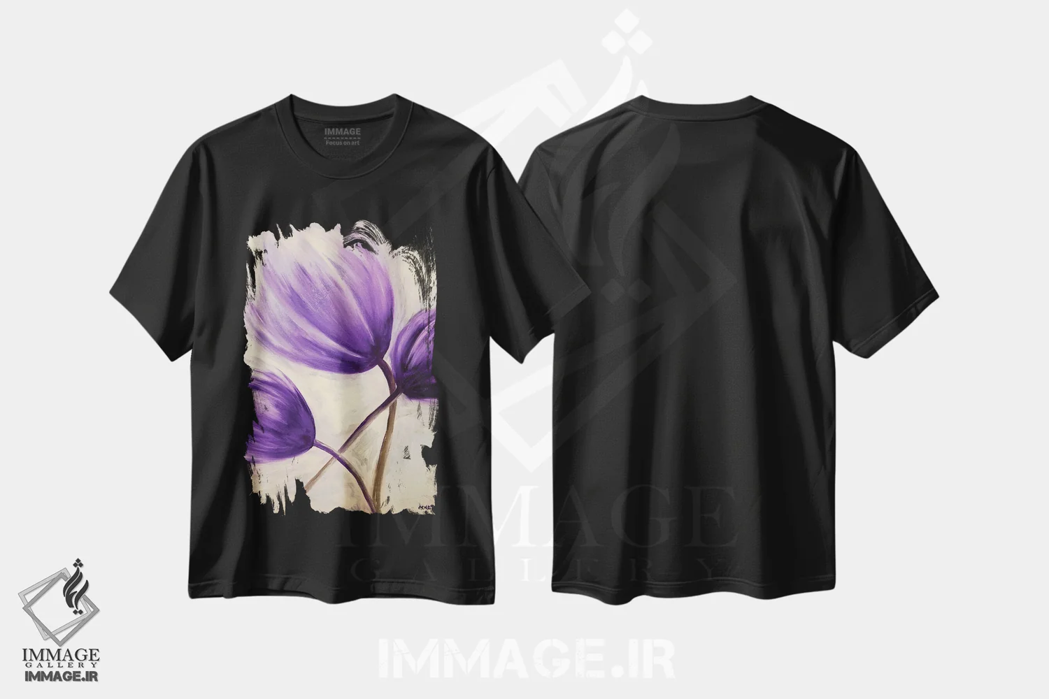 تیشرت مشکی طرح دار شکوفه، مدیوم اثر اوسنات تزدک | فروشگاه ایماژ