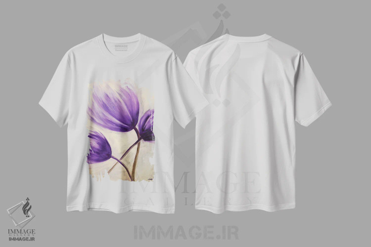 تیشرت سفید طرح دار شکوفه، مدیوم اثر اوسنات تزدک | immage.ir