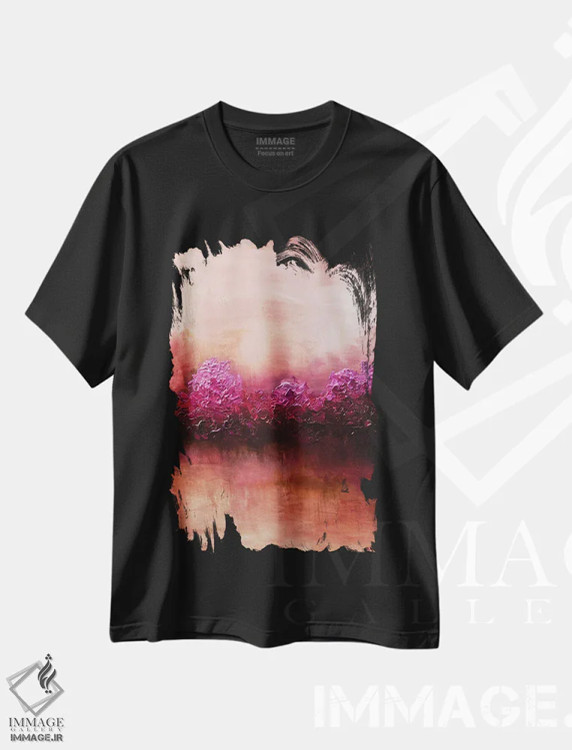 تیشرت مشکی طرح دار سپیده دم ۱، آبستره اثر اوسنات تزدک | immage.ir