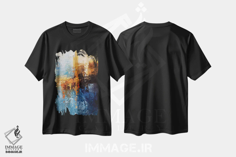 تیشرت مشکی طرح دار بین زمین و آسمان اثر اوسنات تزدک | immage.ir