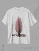 تیشرت سفید طرح دار سرو، تزئینی اثر اوسنات تزدک | فروشگاه ایماژ