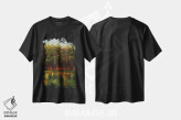 تیشرت مشکی طرح دار دریاچه، آبستره اثر اوسنات تزدک | فروشگاه ایماژ