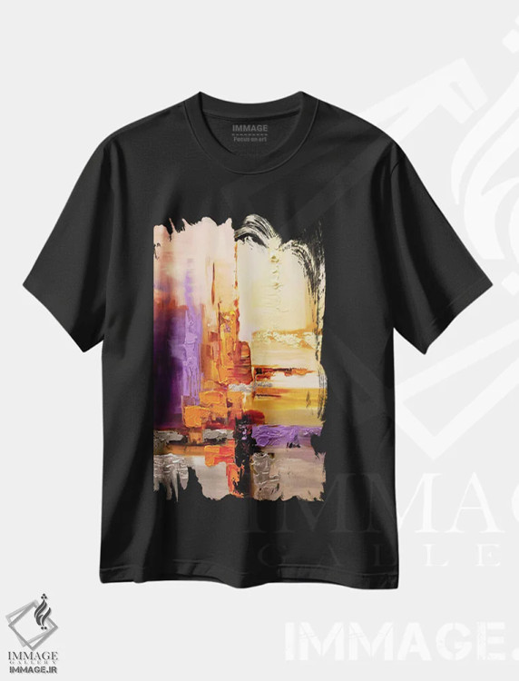 تیشرت مشکی طرح دار نظریه نارنجی اثر اوسنات تزدک | immage.ir