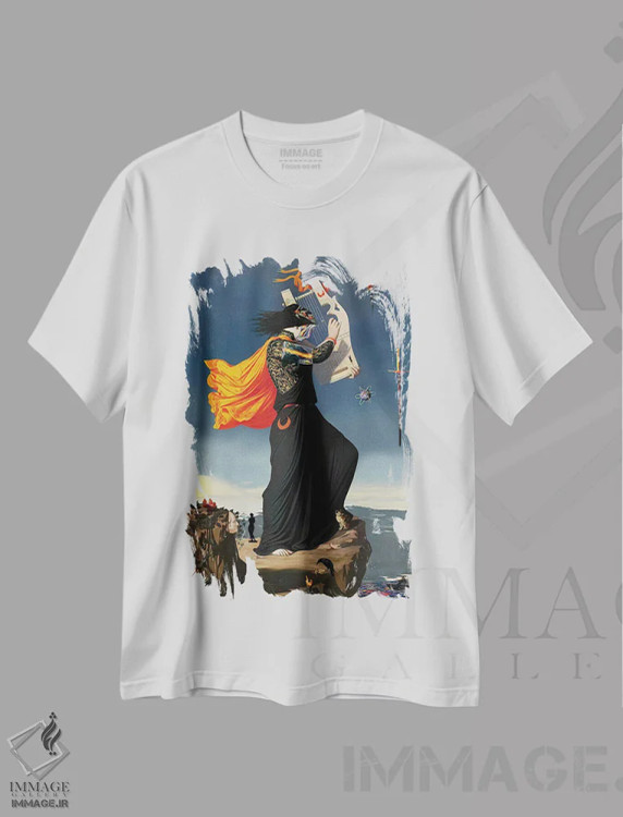 تیشرت سفید طرح دار سونا، دکوراسیون جایگزین اثر اولیور پوچیک | فروشگاه ایماژ