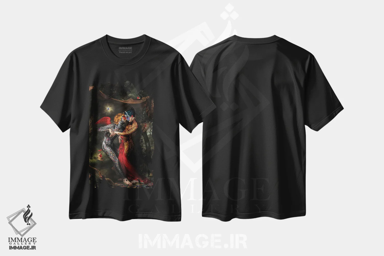 تیشرت مشکی طرح دار عدن، دکوراسیون جایگزین اثر اولیور پوچیک | immage.ir