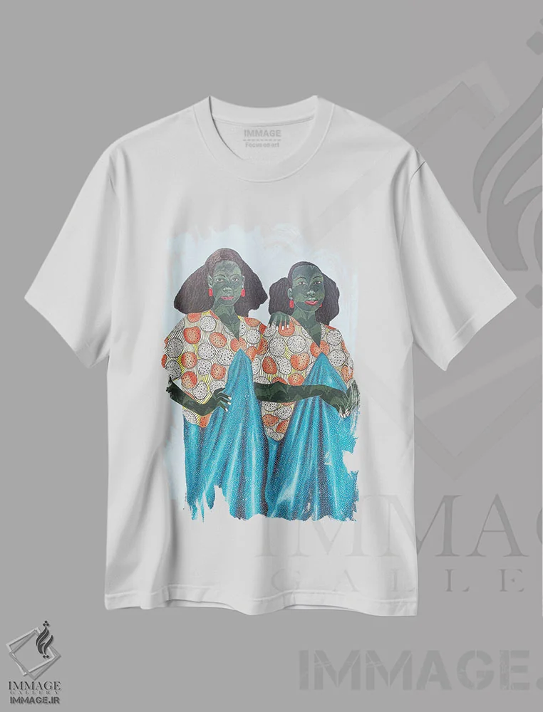 تیشرت سفید طرح دار بهترین دوستان، دکور آفریقایی اثر اولووافمی افولابی | immage.ir