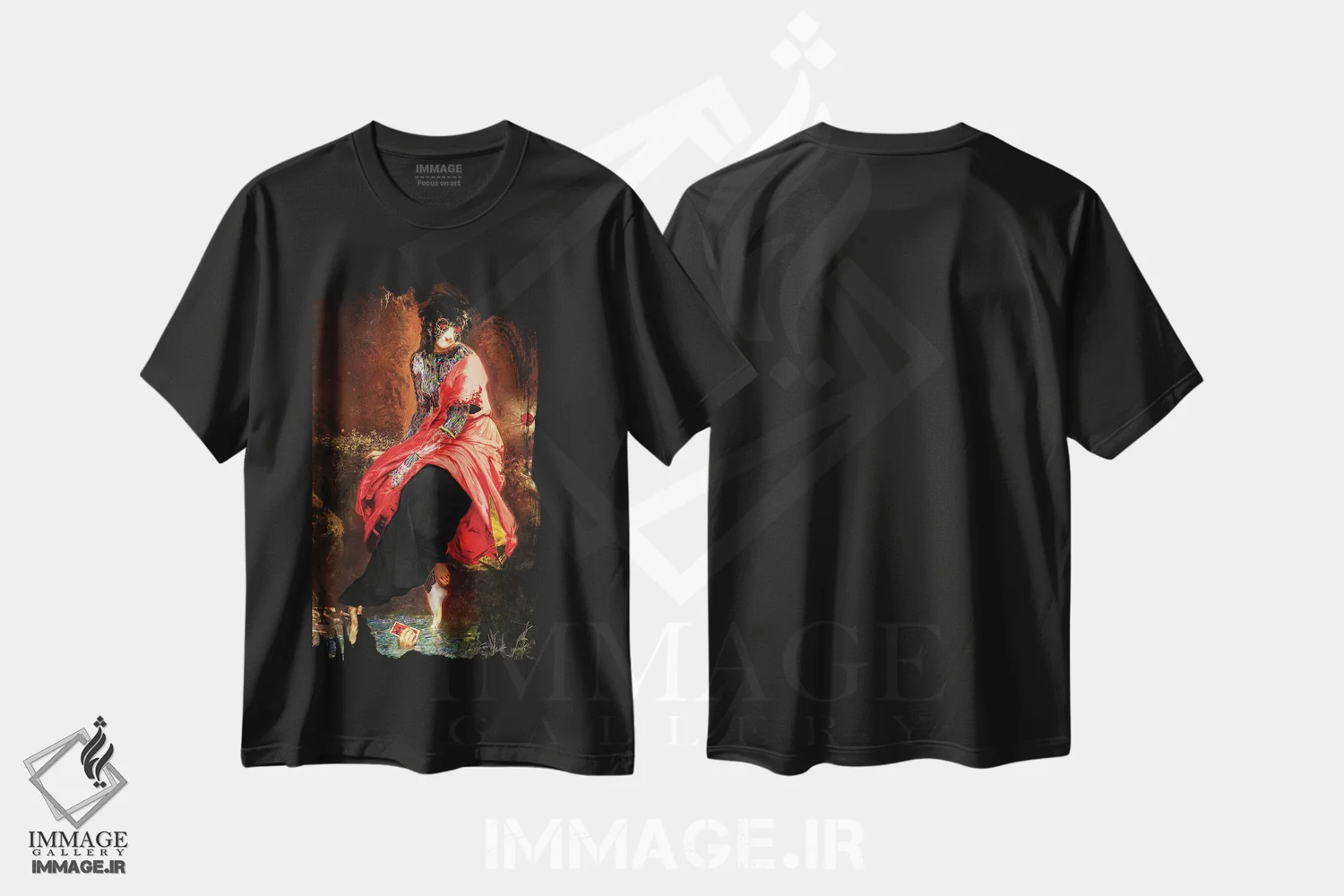 تیشرت مشکی طرح دار مینروا، دکوراسیون جایگزین اثر اولیور پوچیک | immage.ir