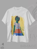 تیشرت سفید طرح دار عزت نفس، دکور آفریقایی اثر اولووافمی افولابی | فروشگاه ایماژ