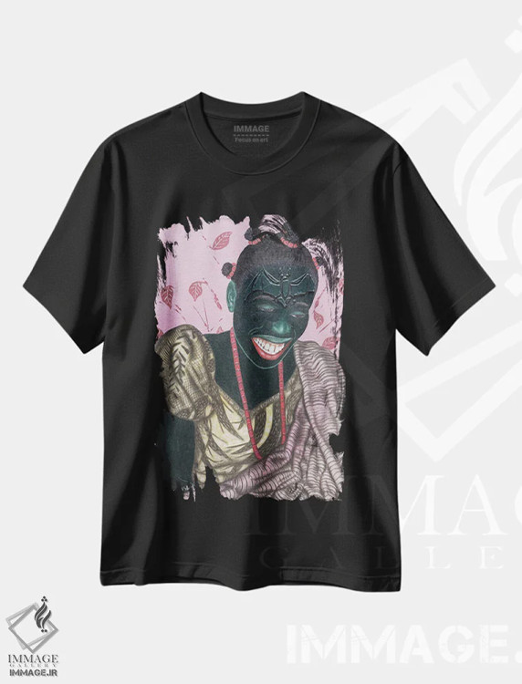 تیشرت مشکی طرح دار تنها برای تو، دکور آفریقایی اثر اولووافمی افولابی | فروشگاه ایماژ