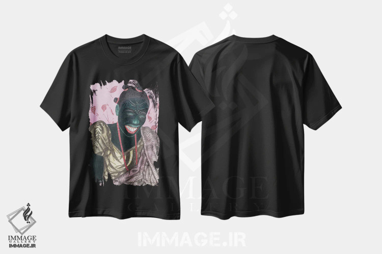 تیشرت مشکی طرح دار تنها برای تو، دکور آفریقایی اثر اولووافمی افولابی | فروشگاه ایماژ