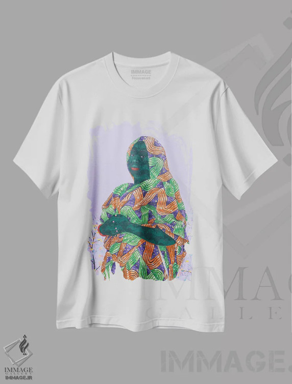 تیشرت سفید طرح دار طبیعت درون ۱، دکور آفریقایی اثر اولووافمی افولابی | immage.ir