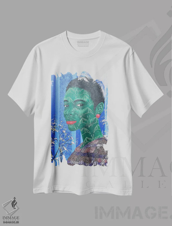 تیشرت سفید طرح دار بینش ۲، دکور آفریقایی اثر اولووافمی افولابی | فروشگاه ایماژ