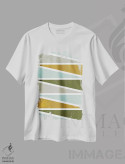 تیشرت سفید طرح دار مثلث های ۹۰ درجه ۱، آبستره اثر فلت اول | immage.ir